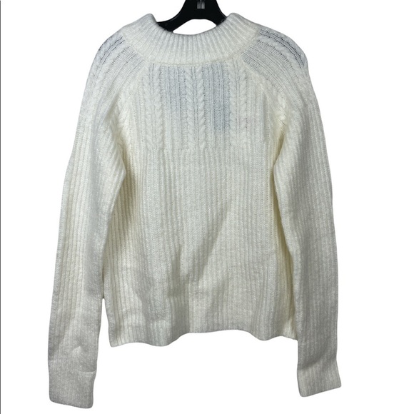 FRNCH Chunky Knit Sweater Sz S/M Cream Color Bow Tie Back NWT - Picture 1 of 4